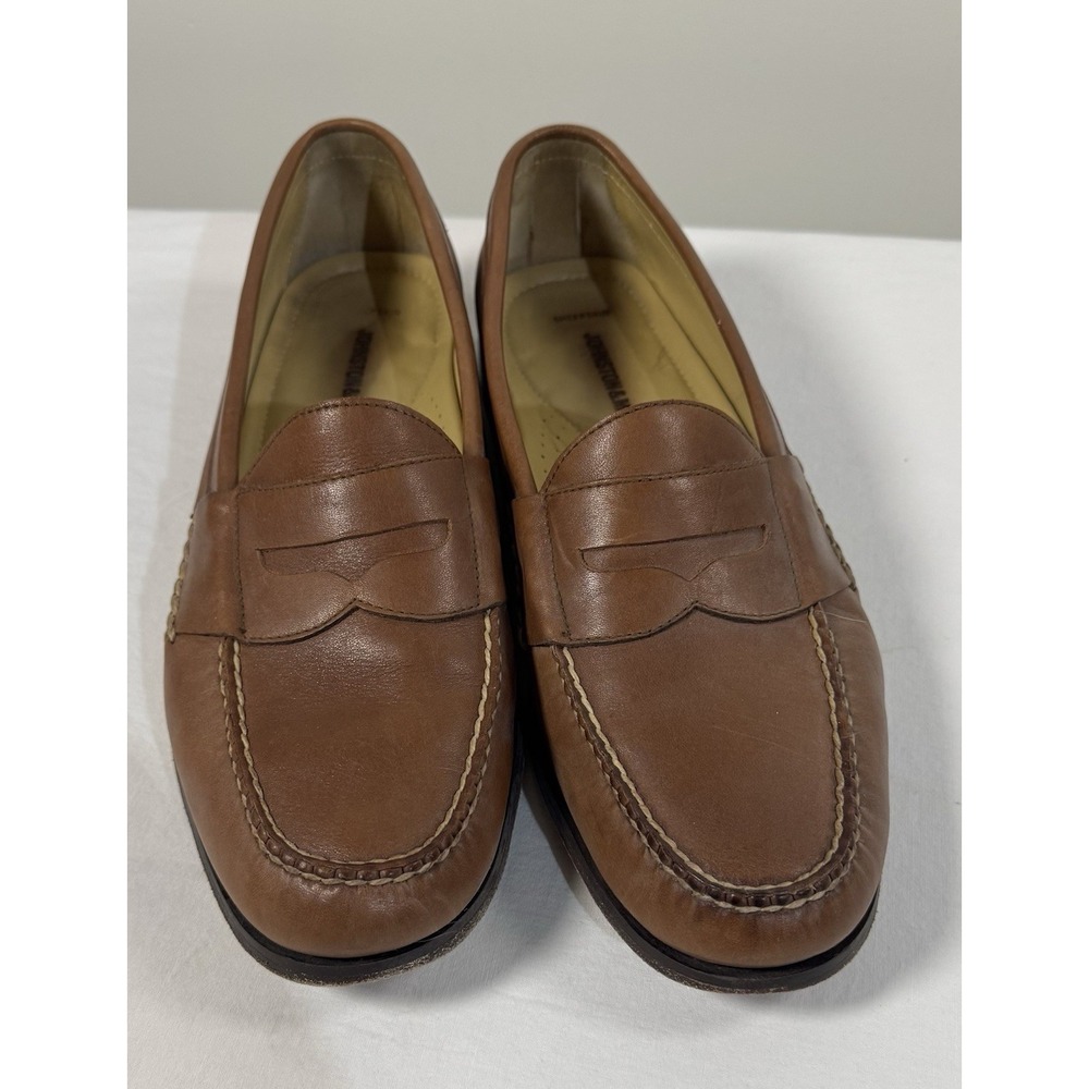 JOHNSON & MURPHY Mens Sheepskin Brown Penny Loafers Shoes Style 3340 SZ 12 M